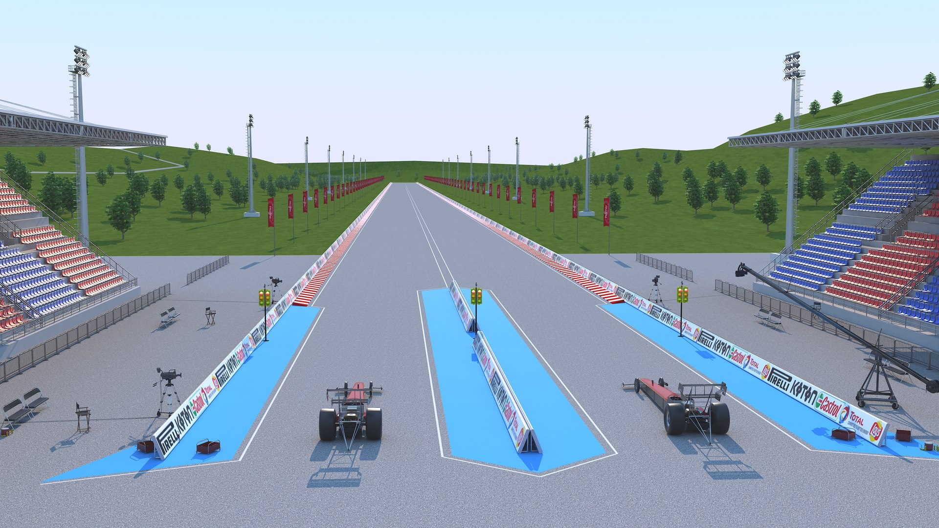 3D Dragway Stadium And F1 Race Track Model - TurboSquid 1793197