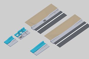 3D L-shaped gutter Street culvert Type 2 model