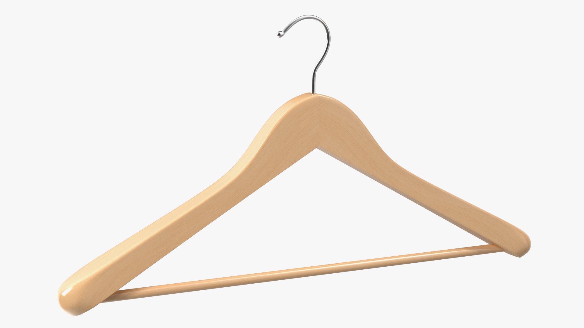 Wooden Coat Hanger 3D model preview