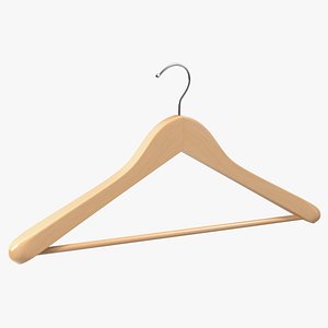 Wooden Coat Hanger 3D model