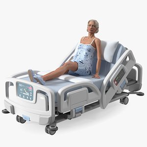 Woman on Smart Hospital Bed 3D model