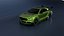High Performance Green Sports Car 3D Model Blender Shaded