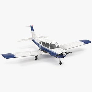 Light Aircraft Piper PA 28-161 Cherokee 3D Model