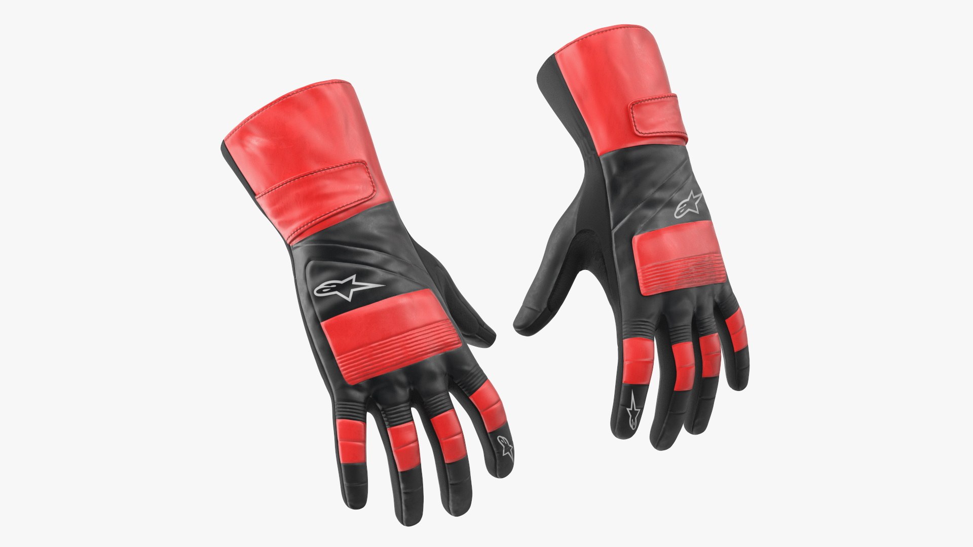 Alpinestars Extended Cuff Motorsport Gloves Red 3D model preview