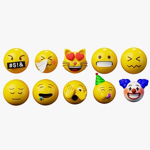 3D 10 Emoticon Yellow Ball Pack Part 6 model