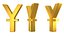Simbolo di valuta Yuan cinese Oro