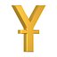 Simbolo di valuta Yuan cinese Oro