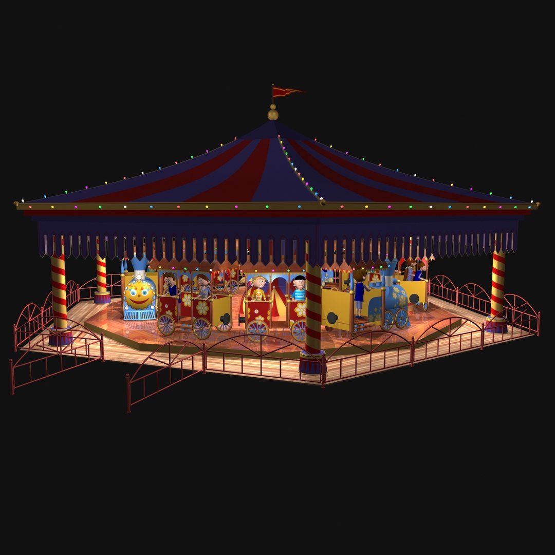 carousel trains 3d model
