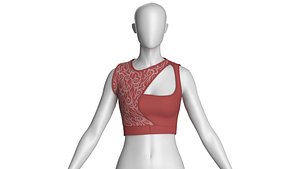 3D Girls Crop Printed Top - Tatto