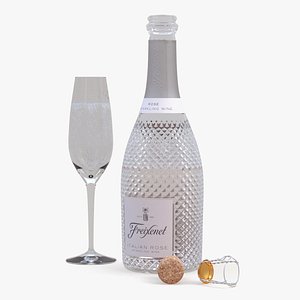 Freixenet Italian Rose Sparkling Wine and Glass