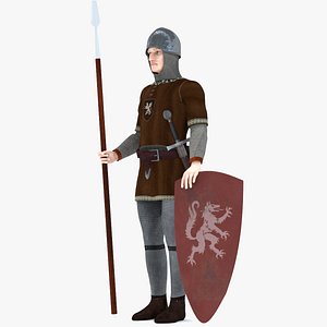 Medieval fantasy soldier 3D