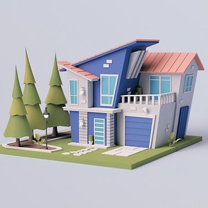 3D Cartoon Modern House 03 model