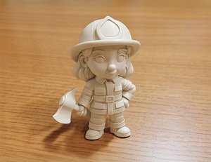 Firefighter Girl 3D Printable 3D print model 3D model