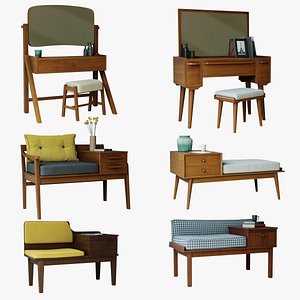 3D Vintage furniture set