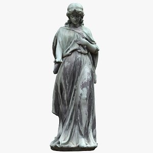 3D bronze woman old statue