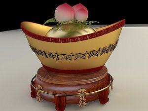 chinese gold ingot 3D model