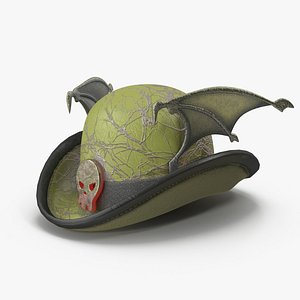 Enchanted Green Witch Hat 3D model