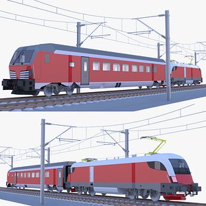 3D Siemens Vectrain with locomotive model