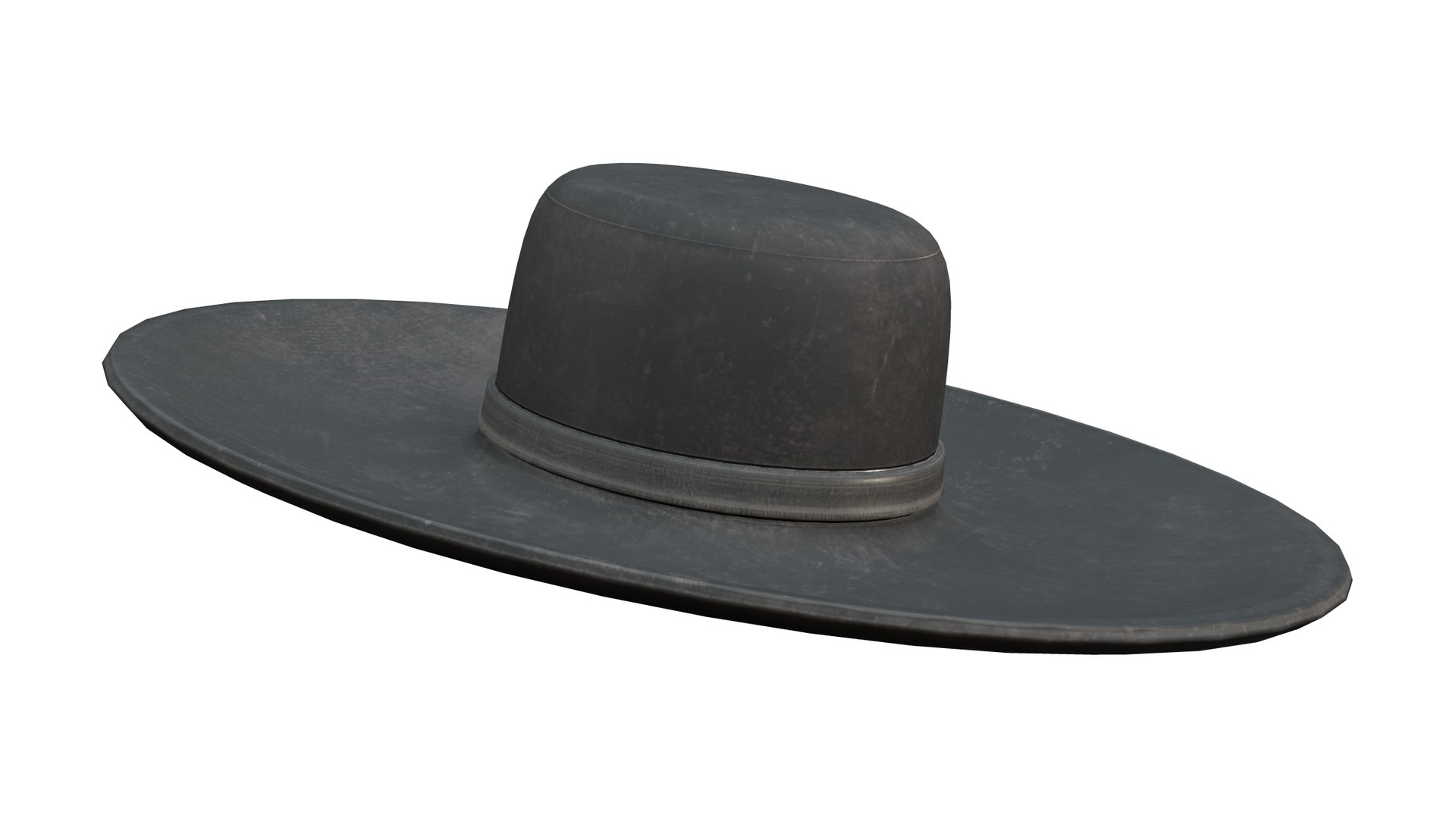 Big round black shop hat