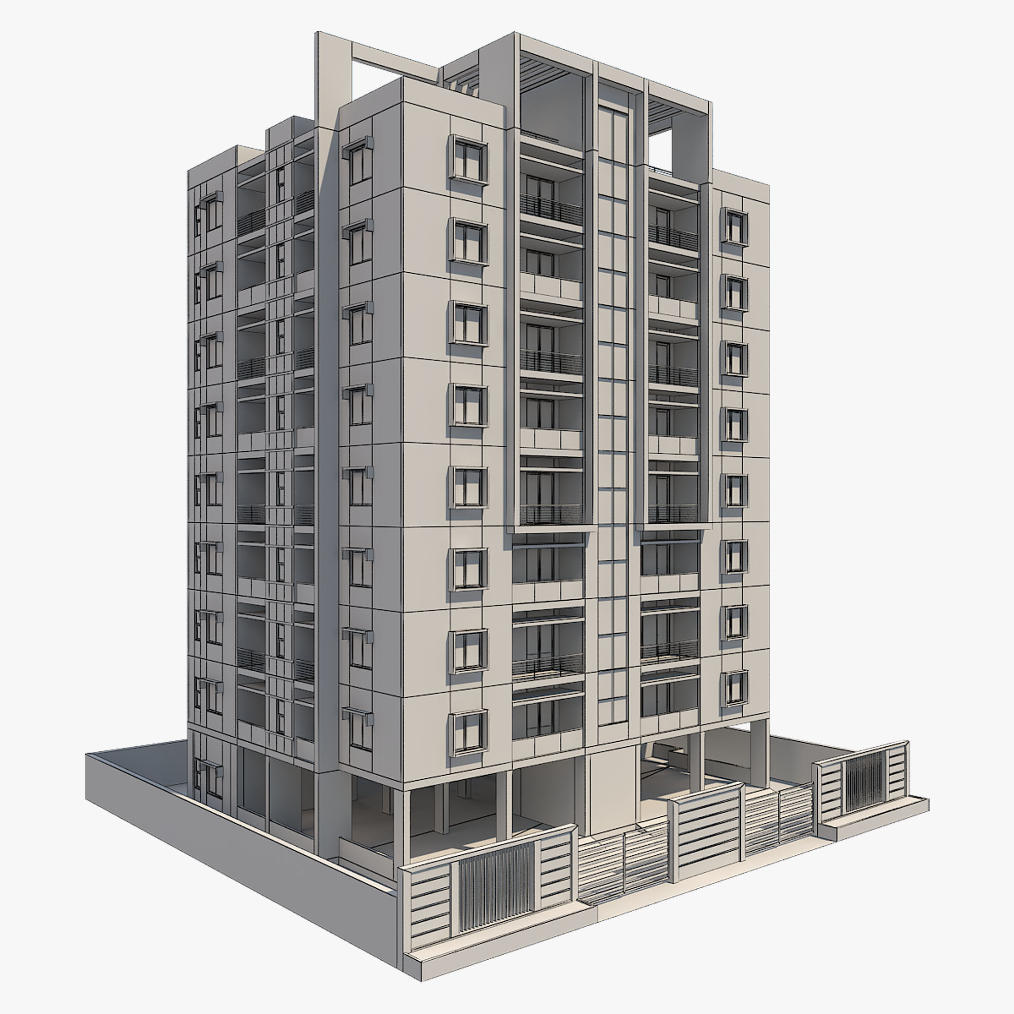 Free building apartment 3D model - TurboSquid 1315556