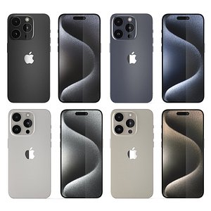 3D Apple iPhone 15 Pro All Colors model