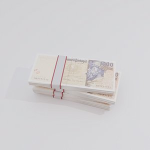 3D model 1000 Portuguese Escudo Currency