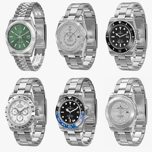 Rolex main Watch Collection 3D model