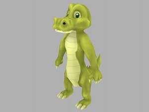 croc cartoon 3D model