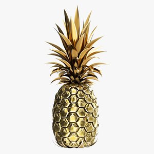 3D Gold pineapple model