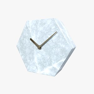 polygonal marble clock 3D model