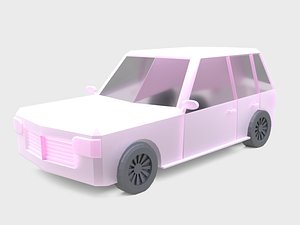 Low Poly SUV Car 3D Model Ready For Game Without Textures
