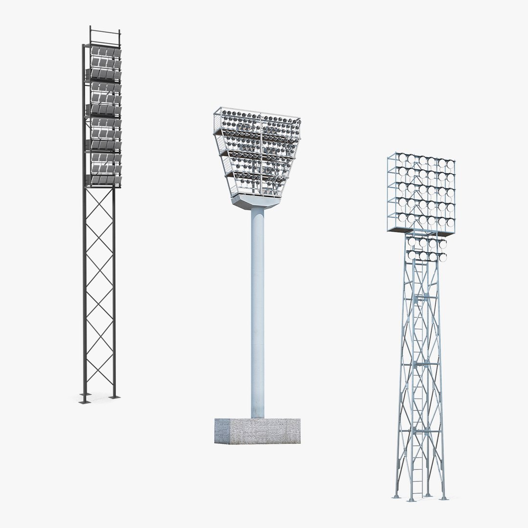 Stadium Lights Collection 3D model preview