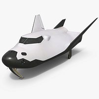 Reusable Winged Orbital Spaceplane White Black with Interior