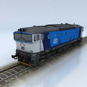 3D model train railroad locomotive