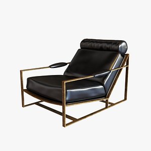 3d chair bronze frame model
