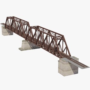 3D model Railroad Truss Bridge