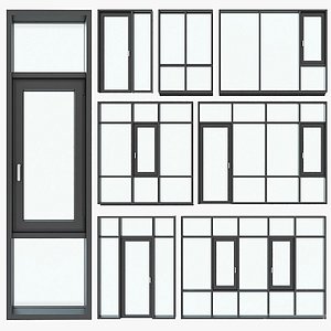 Windows Collection - 80 pieces Low-poly 3D model