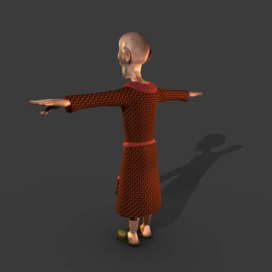 3d Old Uncle Character Human Model