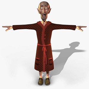 3d old uncle character human model