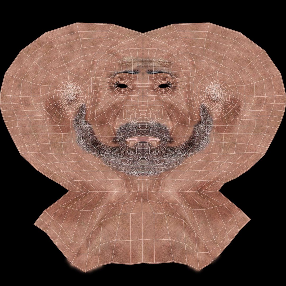 3d Old Uncle Character Human Model