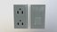 3D model usa wall socket light switch