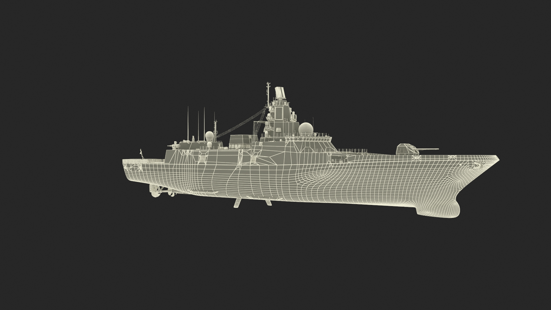3D Advanced Naval Frigate Project 22350 Rigged For Maya - TurboSquid ...