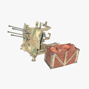 3D Modern weapon anti-aircraft gun