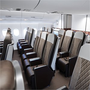 Complete Modern  Airplane Interior All Classes Cabin 3D Modell Vray Fstorm