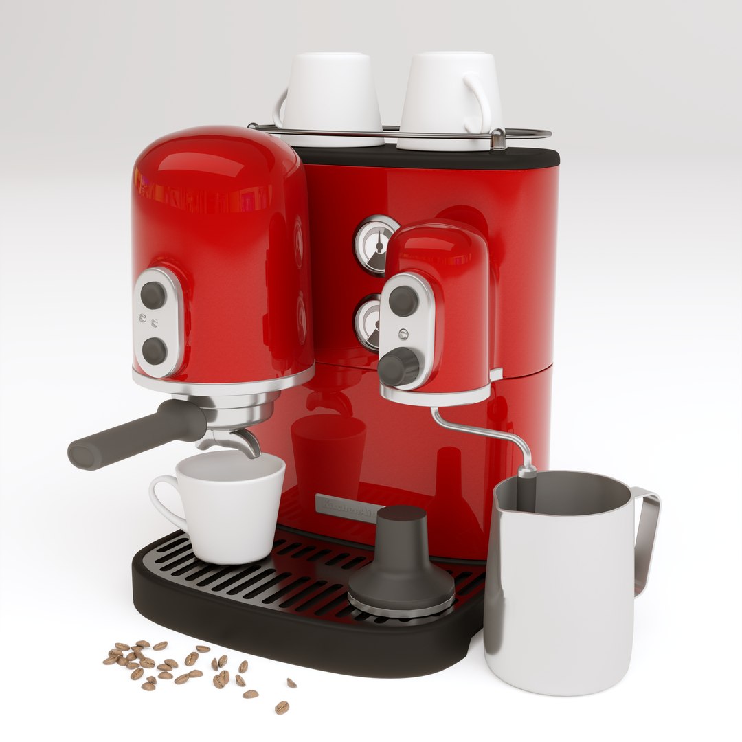 3D Small Kitchen Coffee Machine With Grinder Model TurboSquid 1919746