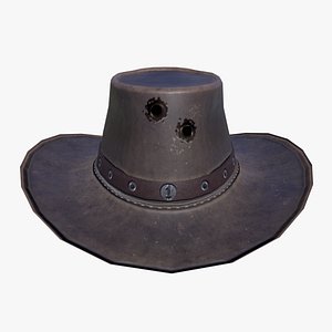 3D Old cowboy hat model