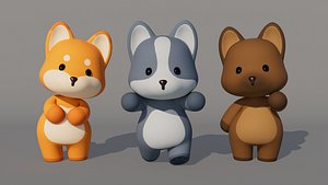 Rigged Cartoon Wolf model