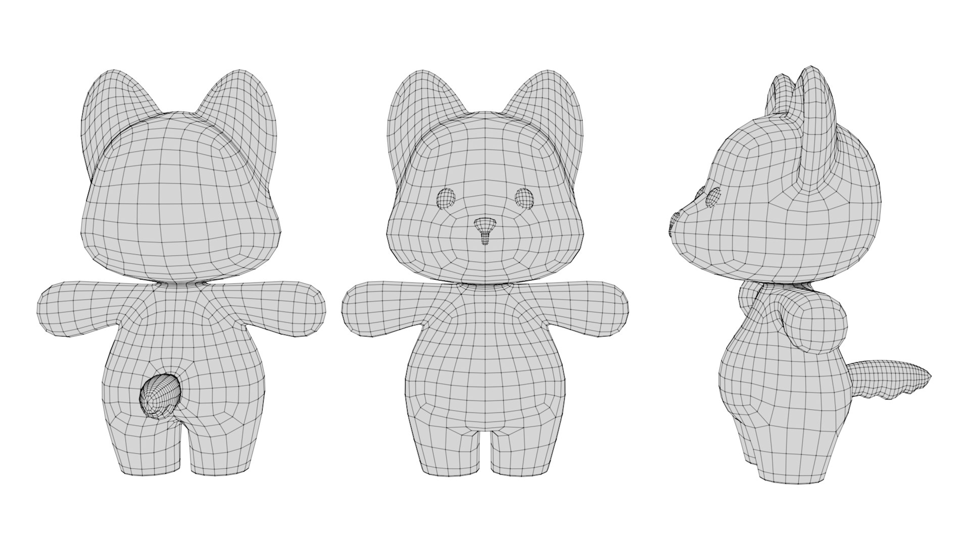 Rigged Cartoon Wolf Model - TurboSquid 2205098
