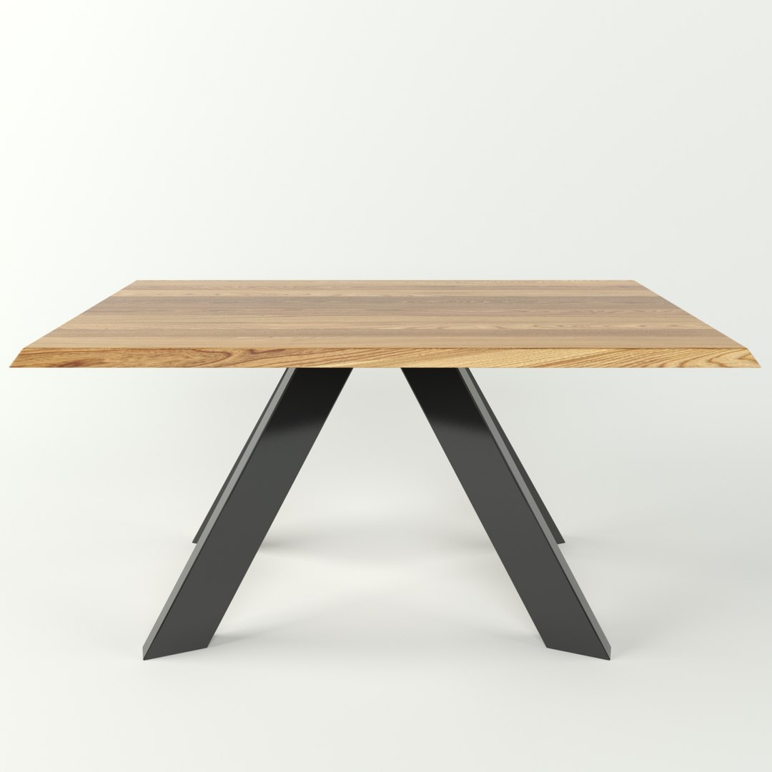 3D simple wood dinner table - TurboSquid 1391795