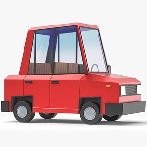 3D Cartoon Car Low Poly 3D Model 01
